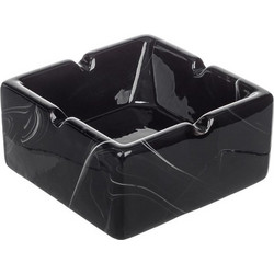 Τασάκι Κεραμικό Τετράγωνο Μαύρο Marble 10x10x5cm