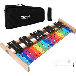 Ξυλόφωνο VEVOR Glockenspiel, 27 Νότες, Επαγγελματικό Κρουστό Όργανο Ξυλόφωνου, με Πολύχρωμα Μεταλλικά Πλήκτρα, Περιλαμβάνει 4 Σφυριά, Τσάντα Μεταφοράς, Κιτ Μουσικών Οργάνων για Αρχάριους για Ενήλικες