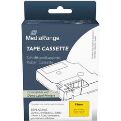 Ετικέτες Γενικής Χρήσης Mediarange (Dymo(R) D1/45808/S0720880) 19mm, 7m, Laminated and Permanent Adhesive, Black on Yellow (MRDY45808)