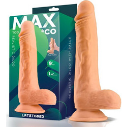 LateToBed Max & Co Tod 9" Ρεαλιστικό Dildo με Βεντούζα & Όρχεις 22.8cm Flesh