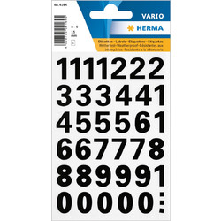 Herma - Αυτοκολλητάκια, Numbers 15 mm 0-9 Weatherproof Film Black 4164