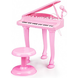 Ecotoys Πιάνο Με Μικρόφωνο & Σκαμπό Pink HC490482