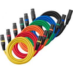 VEVOR Σετ 6 Καλωδίων XLR 4.57 μ με Επίχρυσα 3-Pin Βύσματα και Διπλή Μόνωση KNYPXKNGDM15YPM91001V9