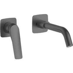 Μπαταρία Νιπτήρος Εντοιχισμού Lea SO05021-GM Gun Metal Karag Κεραμικό,Ορείχαλκος