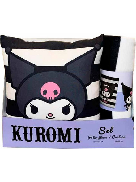 Hello Kitty Kuromi polar blanket + cushion set