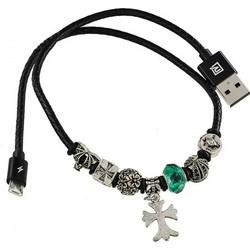 Καλώδιο - Κόσμημα Remax RC-058m Data Cable Jewellery Usb to Micro Usb 0,5m - ΠΡΑΣΙΝΟ