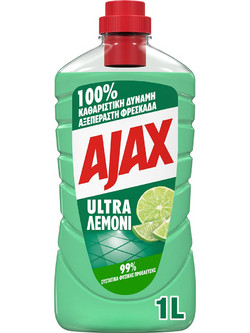 Ajax Ultra Καθαριστικό Πατώματος Λεμόνι 1lt