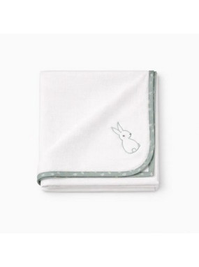 Baby Star Larvik Πάνα Αγκαλιάς Χασέ Λευκή Πράσινο Mint 85x85cm 2132