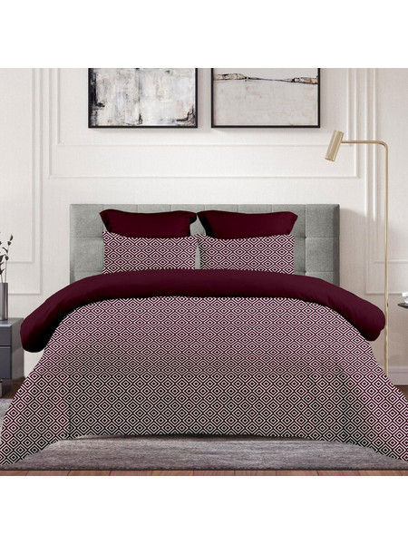 Παπλωματοθήκη Υπέρδιπλη (Σετ 230x250) Astron Italy Boho Redwine