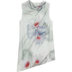 Top Keelynn Printed Drape Neck 283543 mid green