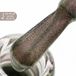 Alezori Gel Polish Velvet 01 Glitter Cat Eye Ημιμόνιμο Βερνίκι Νυχιών