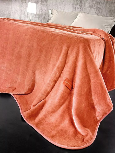 Κουβέρτα Βελουτέ Υπέρδιπλη Solid Guy Laroche - 104 -Coral