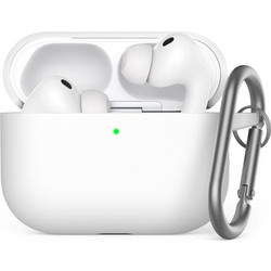 Θήκη Σιλικόνης AhaStyle WG184 Apple AirPods Pro 3 Premium με Γάντζο Λευκό N70577