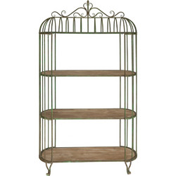 Artekko Vector Μεταλλικό Κλουβί Ραφιέρα σε Πράσινη Πατίνα (120x42x203)cm