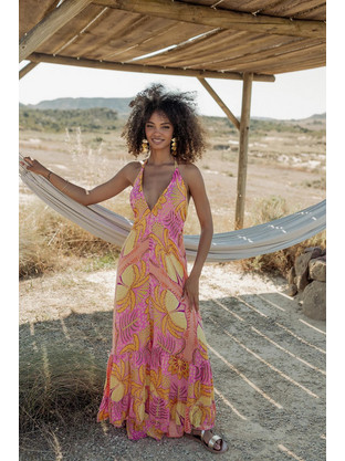 PITI CUITI Maxi Φόρεμα Πολύχρωμο Με Tropical Print