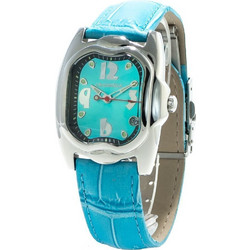 Chronotech Γυναικείο Ρολόι με Γαλάζιο Δερμάτινο Λουράκι CT7274L-04