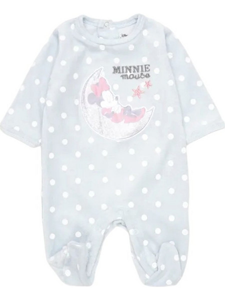 Disney Minnie Sleeping Φορμάκι Μακρυμάνικο Baby Blue Βελουτέ 8030270