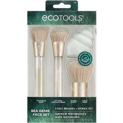 EcoTools Sea Gems Face Set Σετ Πινέλων & Σφουγγαράκι Μακιγιάζ Προσώπου 4τμχ