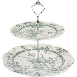 Εταζέρα Διώροφη Tiffany PR24324G11 27cm White-Green Oriana Ferelli(R) Πορσελάνη