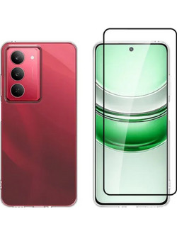 Θήκη & Tempered Glass Realme 14x 5G Vivid Set Gelly Case Σετ Διάφανη Σιλικόνης & Full Face Αντιχαρακτικό Γυαλί Προστασίας Οθόνης - Transparent / Black (VIGELLY450GLASSBK)