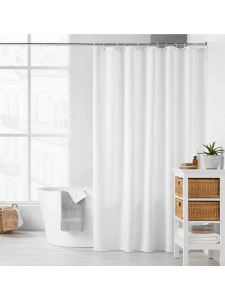 Κουρτίνα Μπάνιου με Κρίκους Σχ.Yaline White 180x200cm 100% Pol Polyester Flamingo