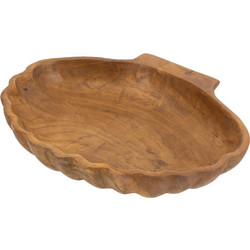 Artekko Woody Καφέ Διακοσμητική Πιατέλα από Ξύλο Teak (30x25x3)cm