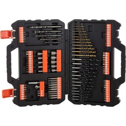 Black & Decker Σετ 109 σε Κασετίνα Τρυπάνια Τιτανίου με Κυλινδρικό Στέλεχος για Μέταλλο, Ξύλο και Δομικά Υλικά A7200-XJ
