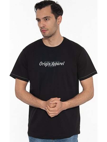 ORIGIN T-Shirt Λαιμόκοψη Με Στάμπα 232707 ΜΑΥΡΟ ΜΑΥΡΟ