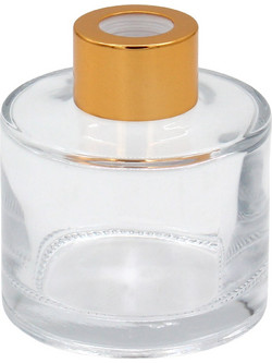 Μπουκάλι γυάλινο για αρωματικό χώρου 110 ml Φ6,5Χ7,5 εκ. με χρυσό καπάκι - KESKOR 62571
