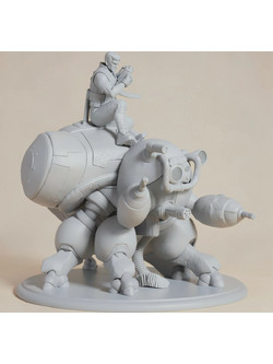 Άβαφη 3D Φιγούρα Batou and Tachikoma From Ghost in the Shell για Βάψιμο DIY (Δώρο τα Χρώματα)