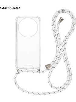 Sonique Armor Clear Θήκη (Honor Magic8 Lite 5G) με Κορδόνι Rainbow Λευκό