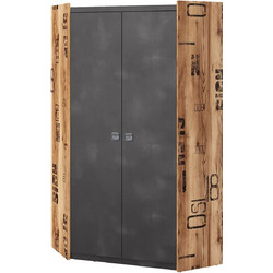 PoliHome Δίφυλλη Ντουλάπα Ρούχων Γωνιακή Fargo 2d Γκρι 97.2x97.2x190.5cm 162718469