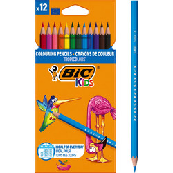 BIC σετ χρωματιστές ξυλομπογιές Kids Tropicolors, εξάγωνες, 12τμχ