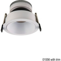01556 Χωνευτό Spot Λευκό με Trim GU10 LED IP54 Αλουμινίου Άσπρο