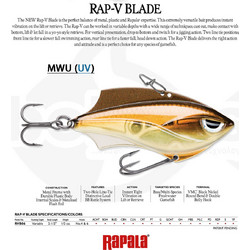 Rapala Rap-V Blade Τεχνητό Δόλωμα Κουταλάκι 6cm 14gr MWU