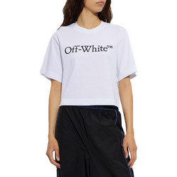 BIG LOGO BOOKISH CROP T-SHIRT WOMEN OFF-WHITE