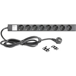 Adam Hall 19' Parts 87471 - 19' Mains Power Strip 8 Sockets