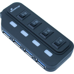 MediaRange MRCS505 USB Hub 3.0 USB-A με 4 Θύρες USB-A & Εξωτερική Παροχή Ρεύματος
