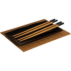 Σετ Σερβιρίσματος Sushi με 2 Ζευγάρια Chopsticks και1 Πιάτο 3 τμχ Bakaji 02815207