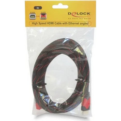DeLOCK Καλώδιο HDMI 2.0 Angle 90 HDMI Male to HDMI Male 3m Red