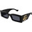 Gucci GG1425S 001 Γυναικεία Γυαλιά Ηλίου Ορθογώνια Κοκάλινα Μαύρα με Μαύρο Polarized Φακό