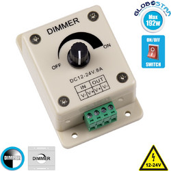 GLOBOSTAR(R) 73315 CORE Dimmer 1CH DC 12-24V 8/4A 96W Max IP20 - Rotary Dimming - M6xΠ5.5xΥ9cm