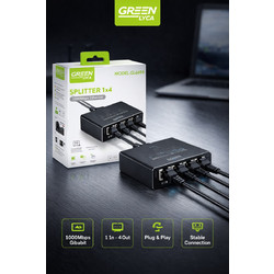 GreenLyca GL6694 Ethernet Splitter 1x4 Gigabit 1000Mbps