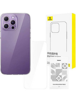 BASEUS IPHONE 14 PRO CLEAR CASE + TEMPERED GLASS