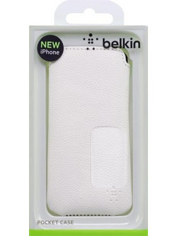 BELKIN F8W123VFC02 POCKET CASE FOR IPHONE 5 WHITE LEATHER