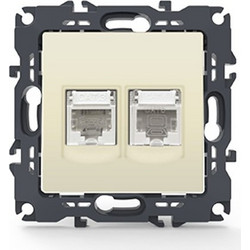 PRIME ΠΡΙΖΑ ΤΗΛΕΦΩΝΟΥ ΜΕ ΒΥΣΜΑ 1XRJ11 CAT3 IP20 & ΠΡΙΖΑ ΔΙΚΤΥΟΥ ΙΒΟΥΑΡ ΜΕ ΒΥΣΜΑ 1XRJ45 CAT6 UTP IP20 / 1000113402