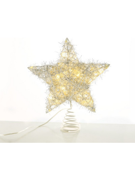 ΚΟΡΥΦΗ ΔΕΝΤΡΟΥ ΑΣΤΕΡΙ ΑΣΗΜΙ ΚΥΡΤΟ 20 MINI LED ΘΕΡΜΟ ΛΕΥΚΟ ΜΠΑΤΑΡΙΑΣ 3xAA IP20 230x50x200mm / X11201122
