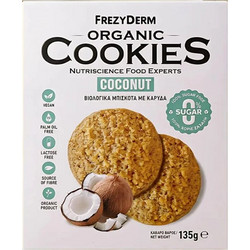 Frezyderm Organic Cookies Coconut 0% Sugar Βιολογικά Μπισκότα με Καρύδα & 0% Ζάχαρη, 135g