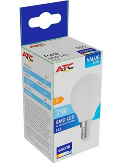 ATC SMD Λαμπτήρας LED Globe P45 230V 7W/600LM E14 6500K