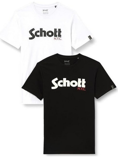 Ανδρικά T-Shirt Schott N.Y.K. TSPKLogo TSS2606 White-Black